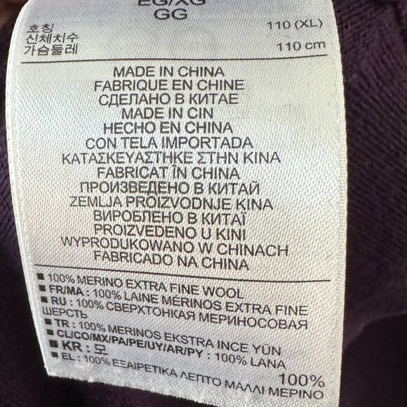 Purple Gap XL V-neck Sweater  100% Merino Wool - Picture 6 of 7